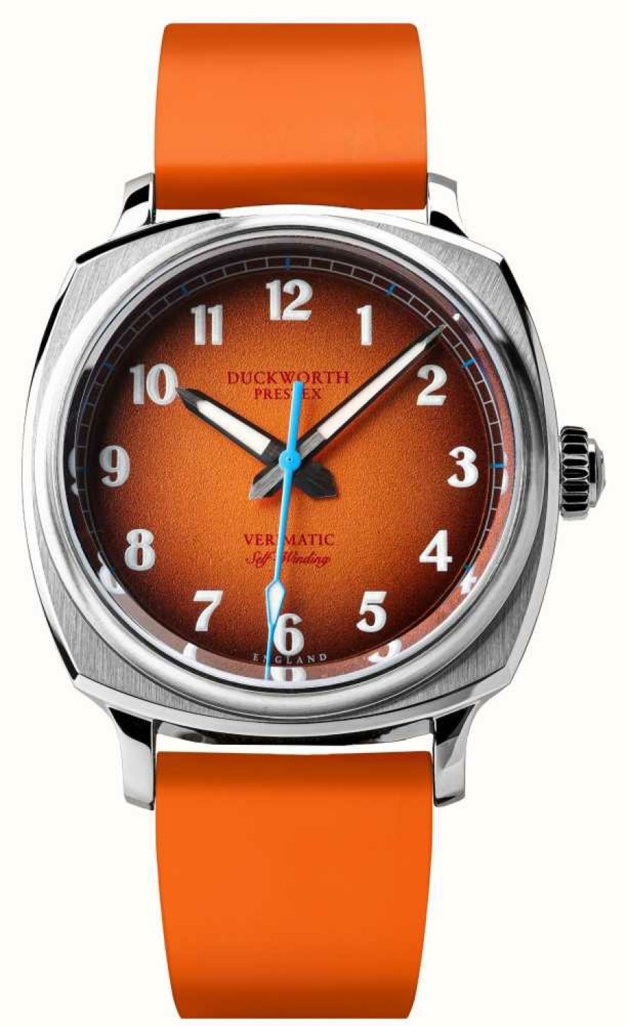 Men'S Duckworth Prestex | Duckworth Prestex Verimatic (39Mm) Orange Fume Dial / Orange Rubber