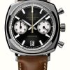 Men'S Duckworth Prestex | Duckworth Prestex Chronograph 42 (42Mm) Black Sunburst Dial / Brown Horween Leather