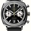 Men'S Duckworth Prestex | Duckworth Prestex Chronograph 42 (42Mm) Black Sunburst Dial / Black Rubber