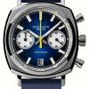 Men'S Duckworth Prestex | Duckworth Prestex Chronograph 42 (42Mm) Blue Sunburst Dial / Blue Rubber