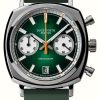 Men'S Duckworth Prestex | Duckworth Prestex Chronograph 42 (42Mm) Green Sunburst Dial / Green Rubber