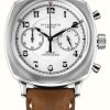 Men'S Duckworth Prestex | Duckworth Prestex Bolton Chronograph Meca-Quartz (39Mm) Porcelain White Dial / Brown Horween Leather