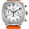 Men'S Duckworth Prestex | Duckworth Prestex Bolton Chronograph Meca-Quartz (39Mm) Porcelain White Dial / Orange Rubber