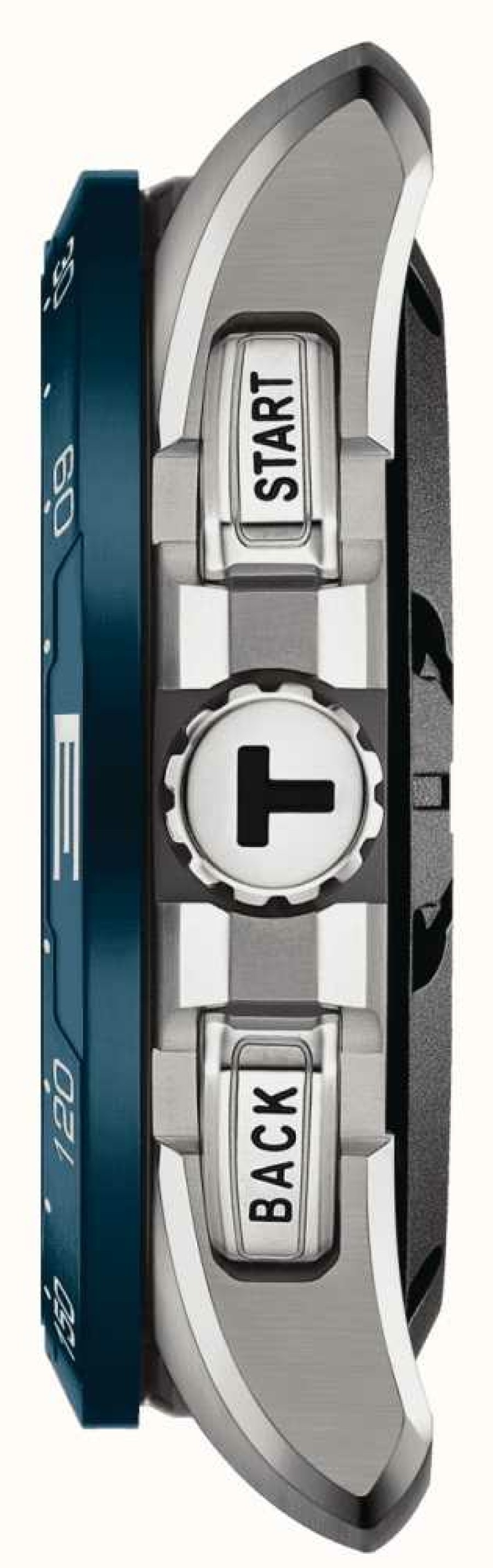 Men'S Tissot | Tissot T-Touch Connect Solar Titanium (47.5Mm) Black Dial / Blue Synthetic Grained Cowhide Strap