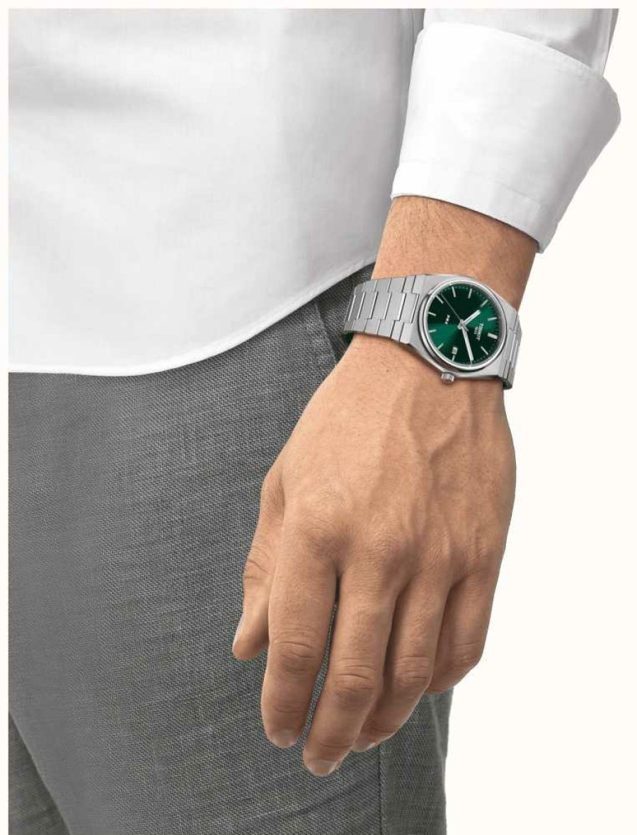 Men'S Tissot | Tissot Prx 40 205 | Green Dial | Stainless Steel Bracelet