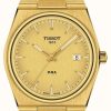 Men'S Tissot | Tissot Prx 40 205 | Gold Dial | Gold Pvd Plated Steel Bracelet