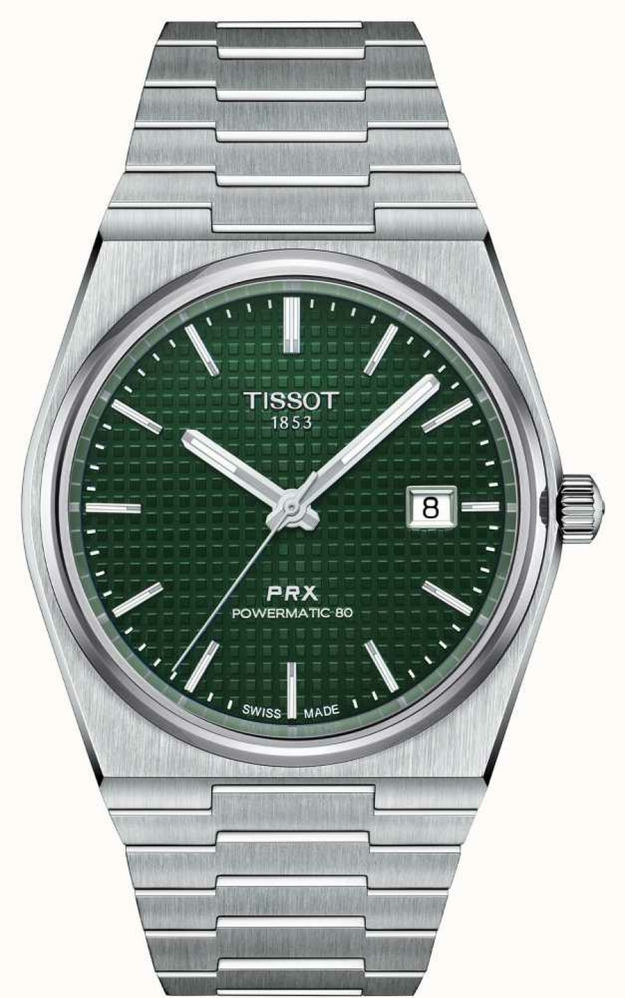 Men'S Tissot | Tissot Prx Powermatic 80 40Mm Automatic Green / Silver