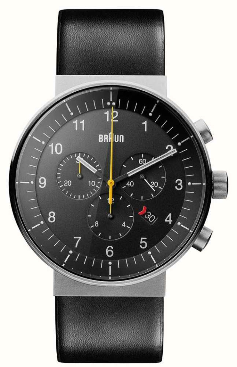 Men'S Braun | Braun Men'S Bn0095 Prestige Chronograph Watch Black Leather Strap