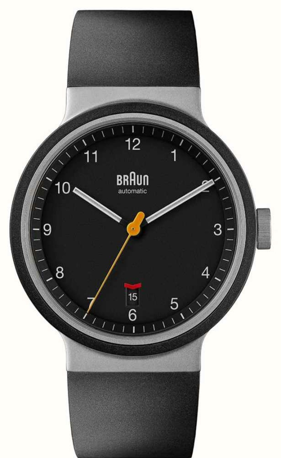 Men'S Braun | Braun Men'S Bn0278 Automatic Watch Black Rubber Strap