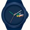 Men'S Lacoste | Lacoste Neocrock Blue Silicone And Dial Watch