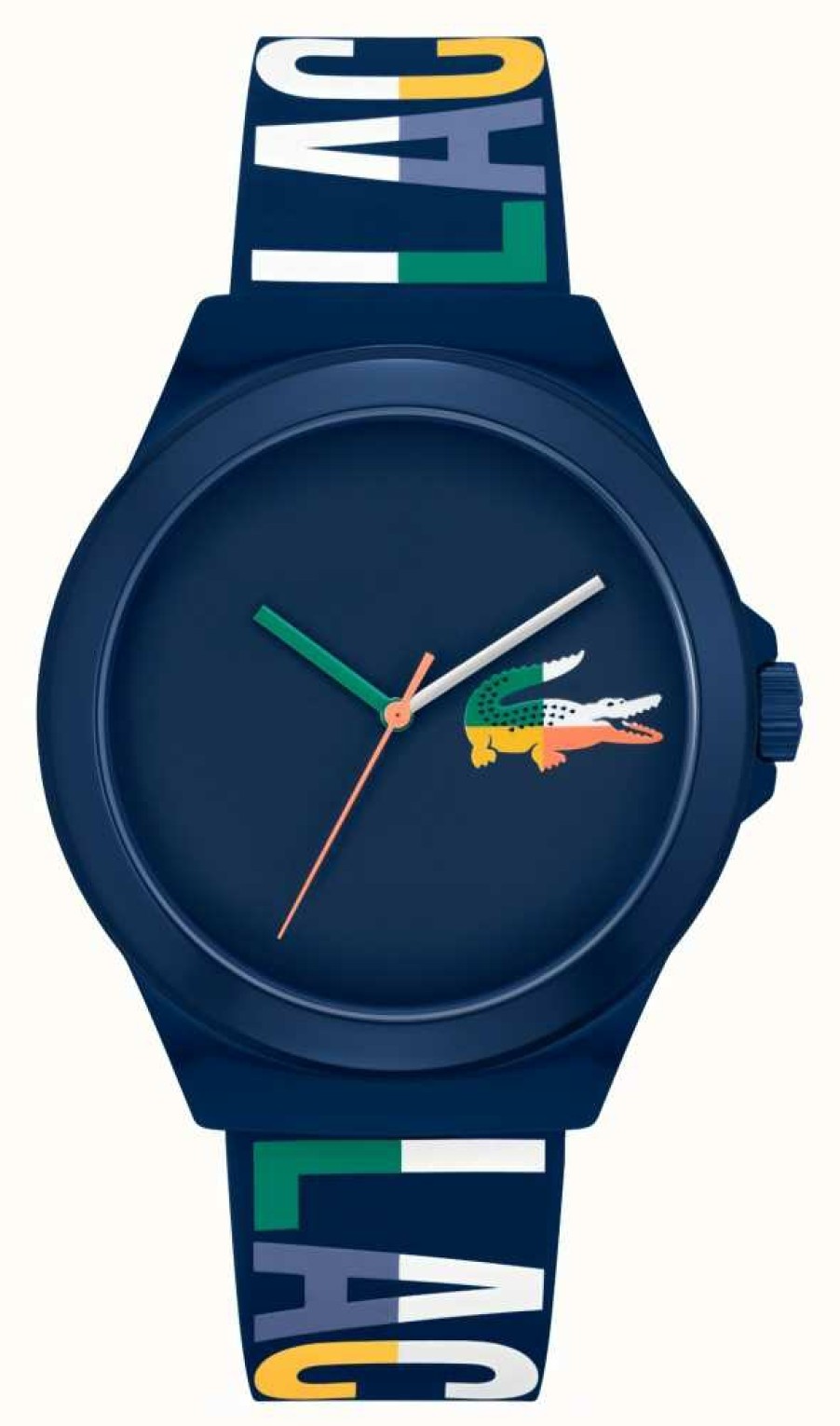 Men'S Lacoste | Lacoste Neocrock Blue Silicone And Dial Watch