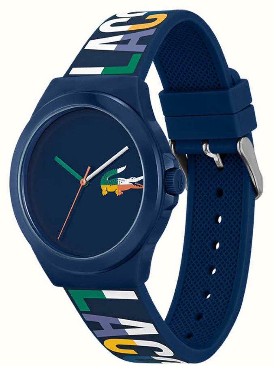 Men'S Lacoste | Lacoste Neocrock Blue Silicone And Dial Watch