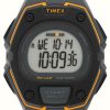 Men'S Timex | Timex Men'S Ironman Digital Display Black And Orange Watch