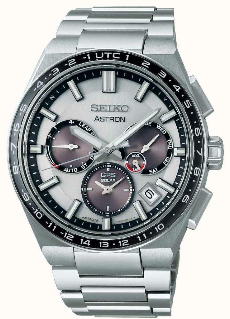 Men'S Seiko | Seiko Astron Solar Gps Grey Dial