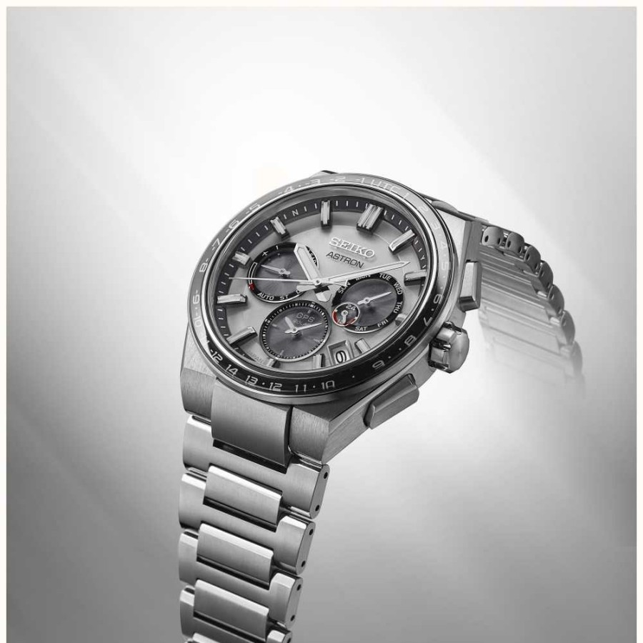 Men'S Seiko | Seiko Astron Solar Gps Grey Dial