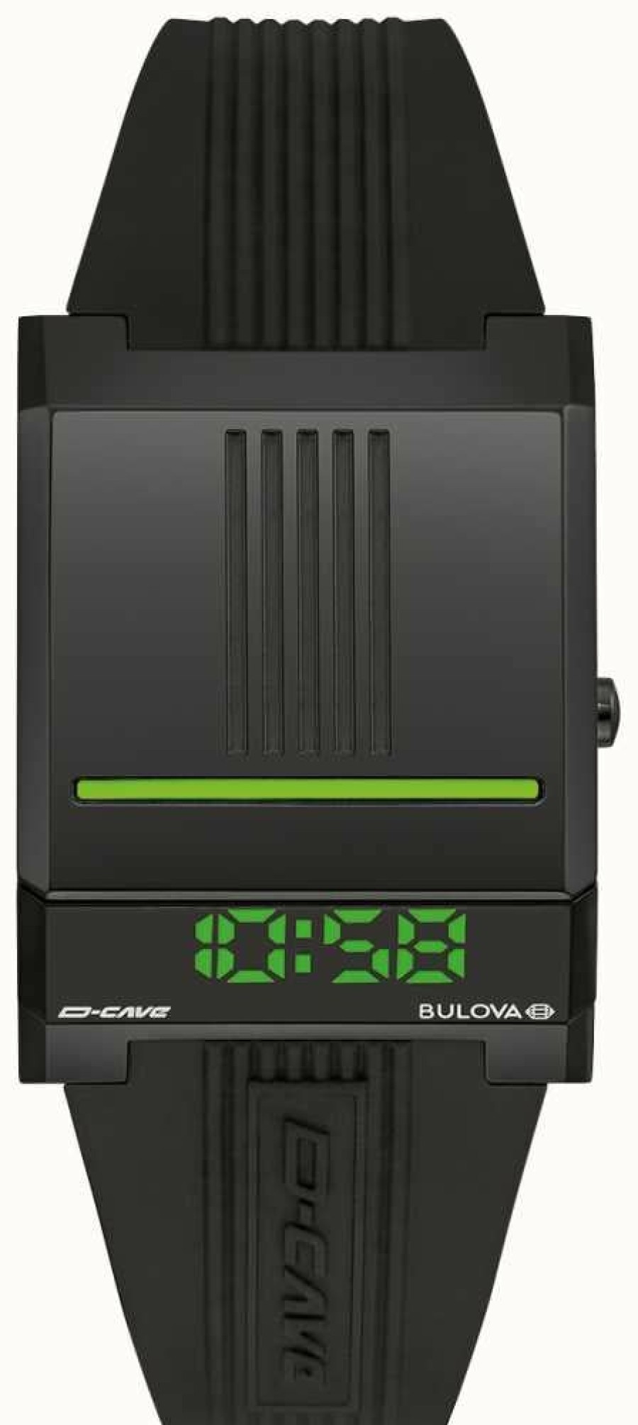 Men'S Bulova | Bulova Archive Series Computron D-Cave Green Led / Black Pvd