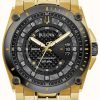 Men'S Bulova | Bulova Precisionist Diamond 46Mm Gold Plated