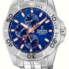 Men'S Festina | Festina Men'S Multi-Function Watch With Steel Bracelet