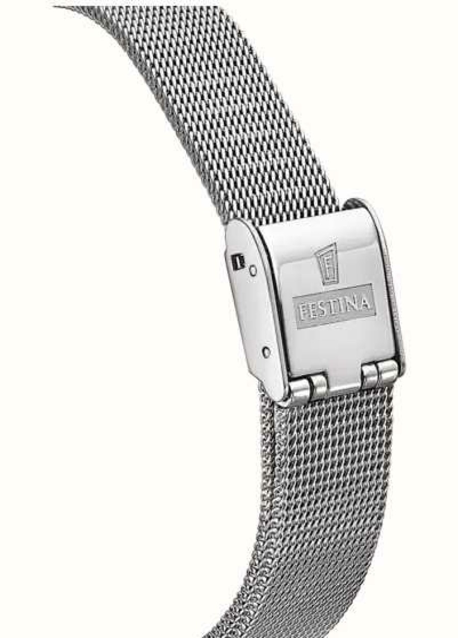 Women'S Festina | Festina Ladies Skeleton Automatic Watch W/ Mesh Bracelet