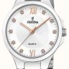 Women'S Festina | Festina Ladies Steel Watch With Cz Set & Steel Bracelet