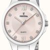 Women'S Festina | Festina Ladies Steel Watch With Cz Set & Steel Bracelet