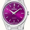 Women'S Festina | Festina Ladies Steel Watch With Cz Set & Steel Bracelet