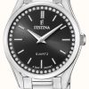 Women'S Festina | Festina Ladies Steel Watch With Cz Set & Steel Bracelet