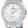 Women'S Festina | Festina Ladies Steel Watch With Cz Set & Steel Bracelet