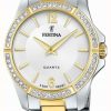 Women'S Festina | Festina Ladies Two Tone Watch W/Cz Set & Steel Bracelet