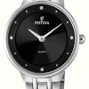 Women'S Festina | Festina Ladies Steel Watch With Cz Sets & Steel Bracelet