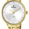 Women'S Festina | Festina Ladies Gold-Toned Watch W/Cz Set & Steel Bracelet