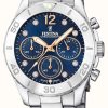 Women'S Festina | Festina Ladies Chrono Watch With Cz Sets & Steel Bracelet