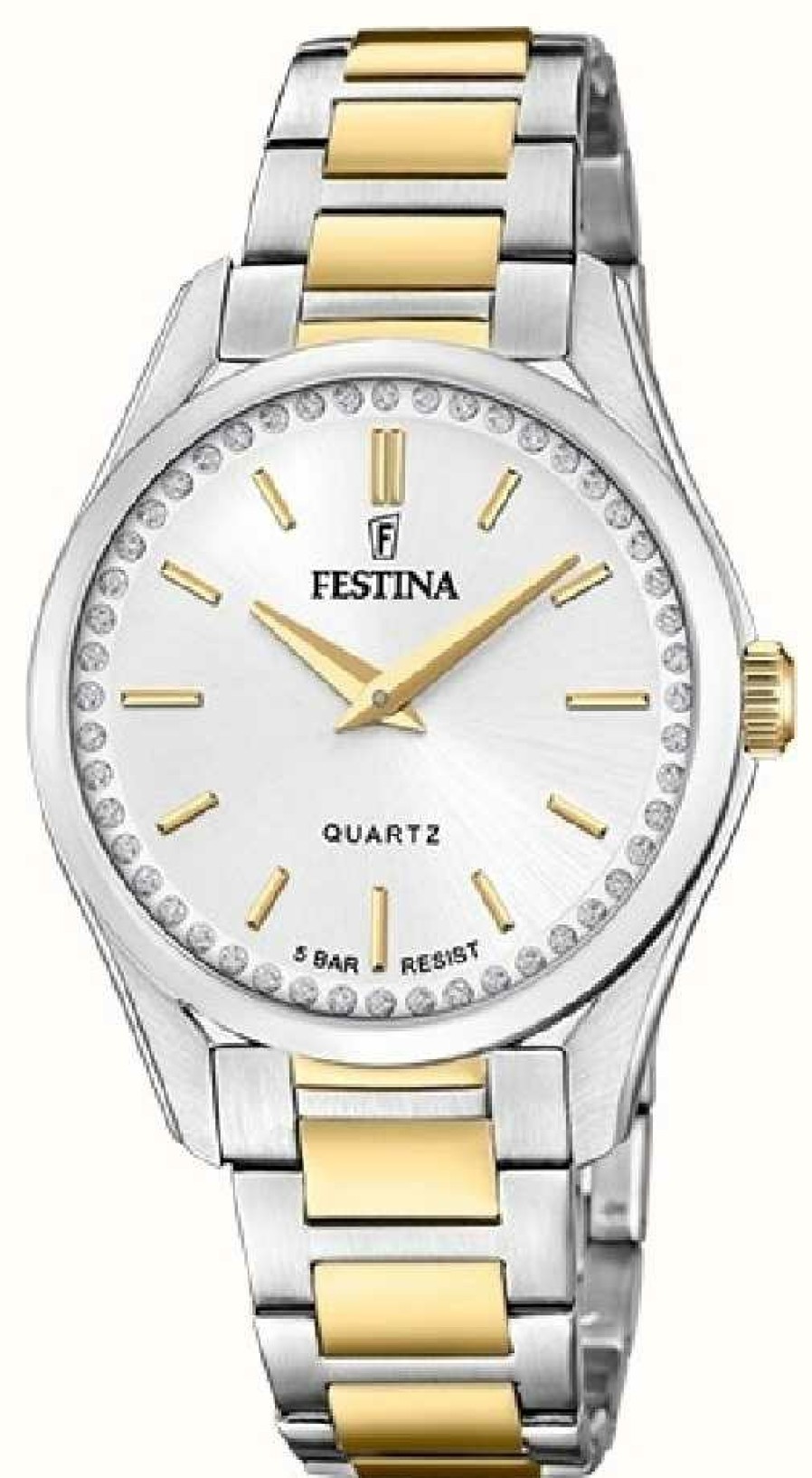 Women'S Festina | Festina Ladies Gold-Plated Steel Watch W/ Steel Bracelet