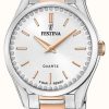 Women'S Festina | Festina Ladies Rose-Plated Steel Watch W/ Steel Bracelet