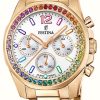 Women'S Festina | Festina Ladies Rose-Pl.Steel Chrono Watch W/Steel Bracelet