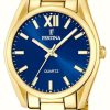 Women'S Festina | Festina Ladies Gold-Toned Blue Sunray Dial Watch