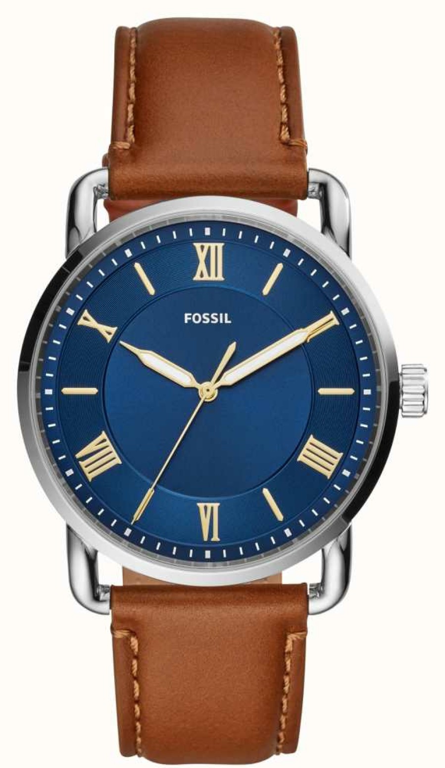 Men'S Fossil | Fossil Men'S Copeland | Blue Dial | Brown Leather Strap