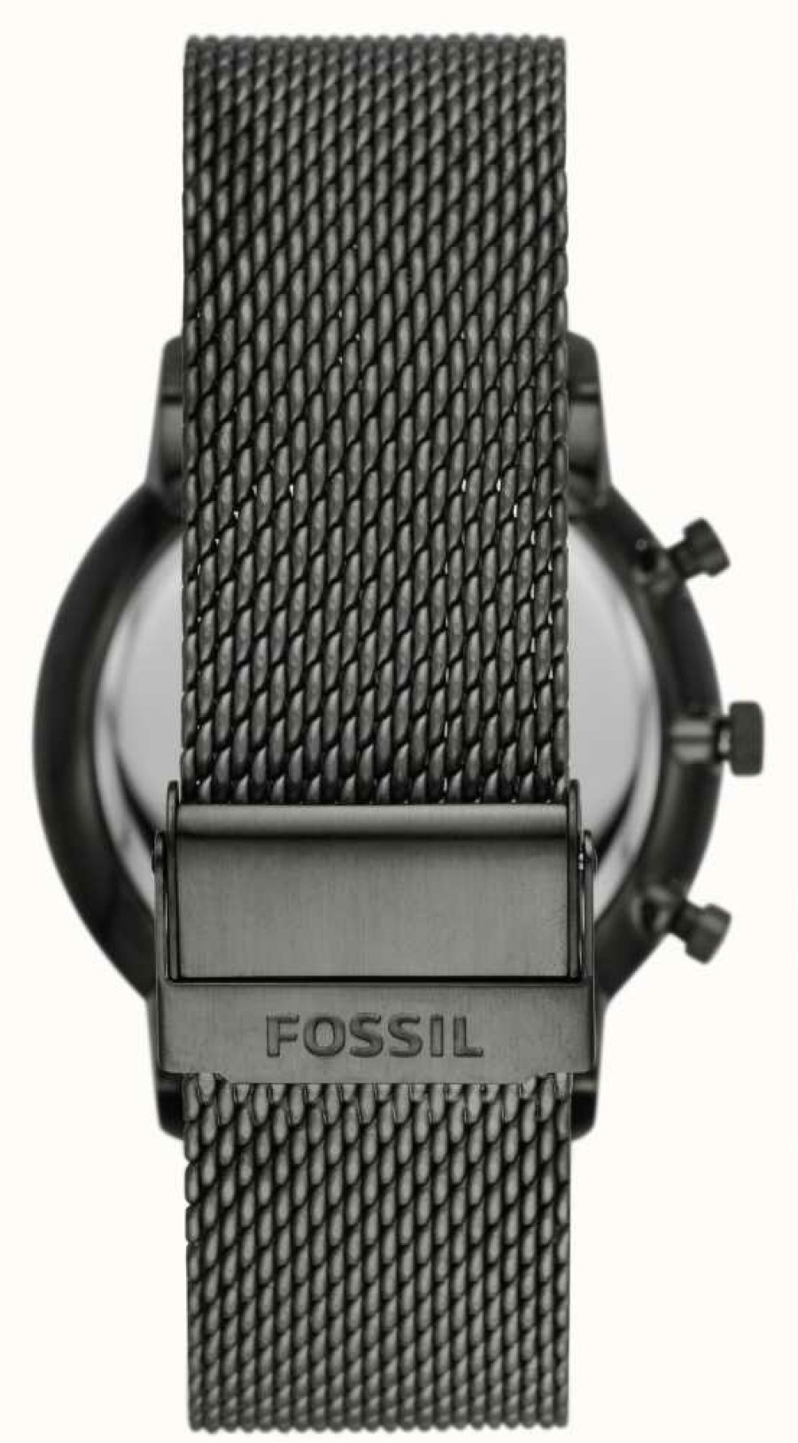 Men'S Fossil | Fossil Men'S Neutra Chrono | Black Dial | Gunmetal Steel Mesh Bracelet