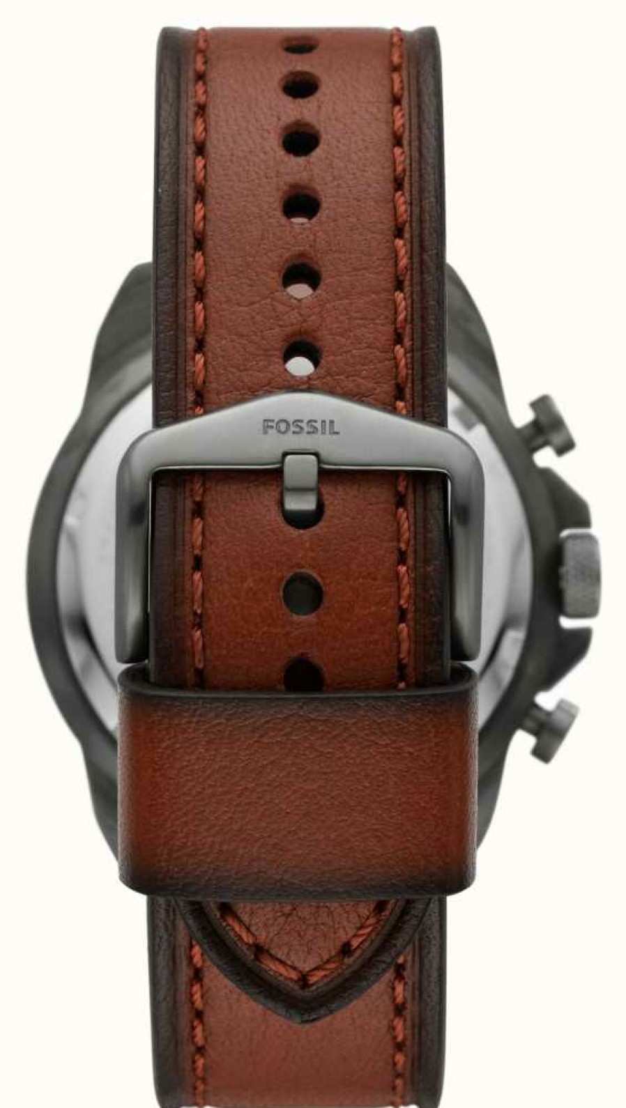 Men'S Fossil | Fossil Men'S Bronson | Grey Chronograph Dial | Brown Leather Strap