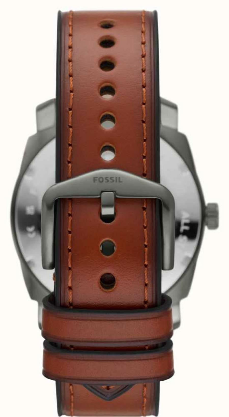 Men'S Fossil | Fossil Men'S Machine | Grey Dial | Brown Leather Strap