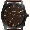 Men'S Fossil | Fossil Men'S Machine | Brown Dial | Brown Leather Strap