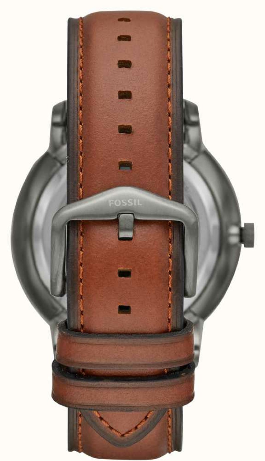 Men'S Fossil | Fossil Men'S Neutra Automatic | Grey Open Heart Dial | Brown Leather Strap