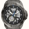 Men'S Fossil | Fossil Men'S Bronson Automatic | Skeleton Dial | Gunmetal Stainless Steel Bracelet