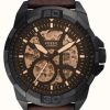 Men'S Fossil | Fossil Men'S Bronson Automatic | Brown Skeleton Dial | Brown Leather Strap