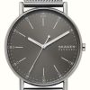 Men'S Skagen | Skagen Men'S Signatur Grey-Plated Milanese Mesh Bracelet