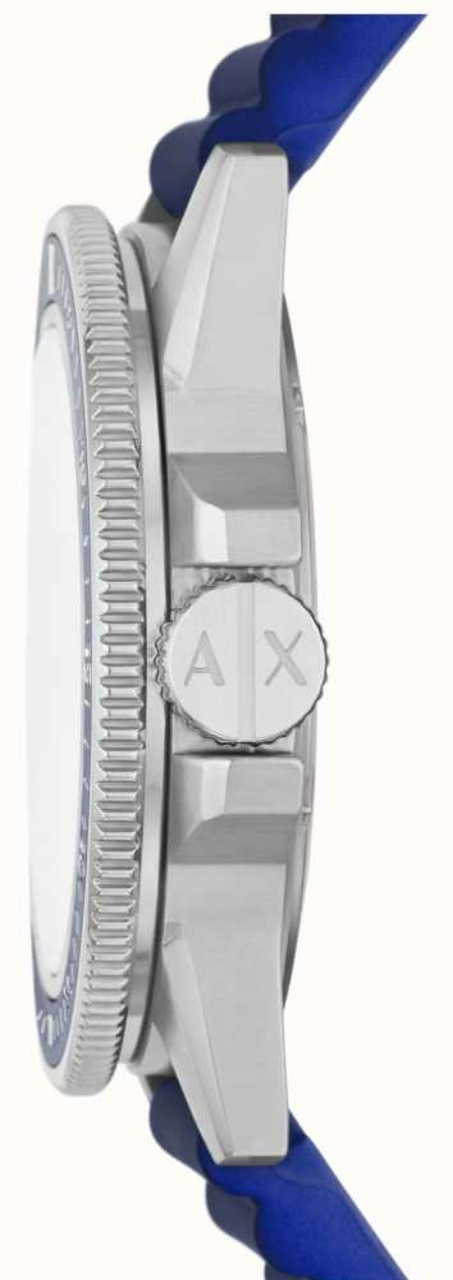 Men'S Armani Exchange | Armani Exchange Men'S | White Dial | Blue Silicone Strap