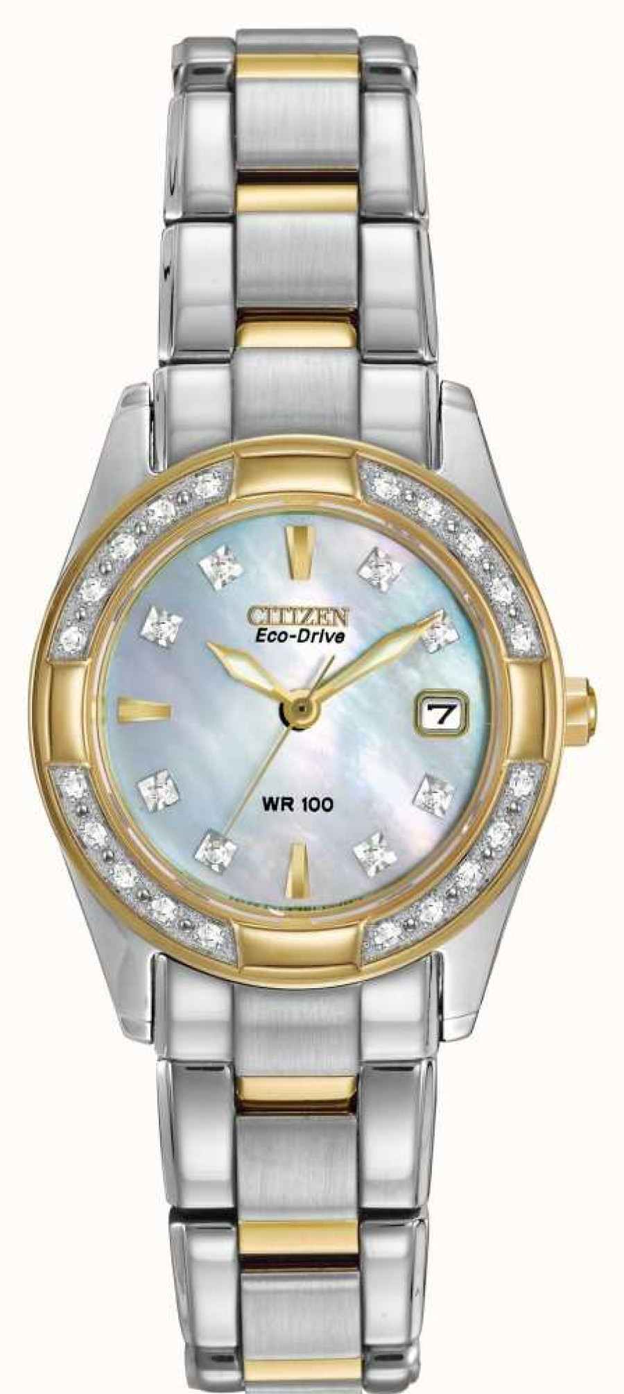 Women'S Citizen | Citizen Women'S Regent 28 Diamond Stainless Steel & Gold Ip Watch