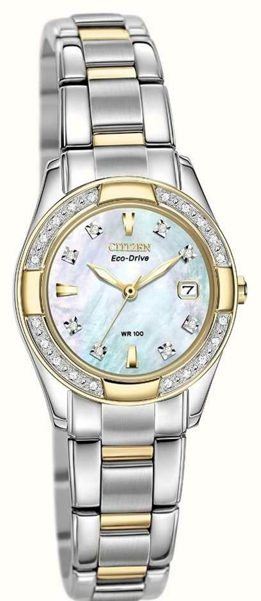 Women'S Citizen | Citizen Women'S Regent 28 Diamond Stainless Steel & Gold Ip Watch