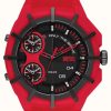 Men'S Diesel | Diesel Men'S Framed Red And Black Monochrome Watch