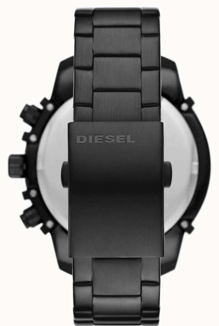 Men'S Diesel | Diesel Griffed Chronograph Black Stainless Steel Watch